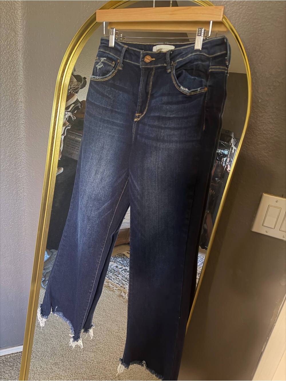 Risen Women’s Dark Blue High-Rise Straight Jeans